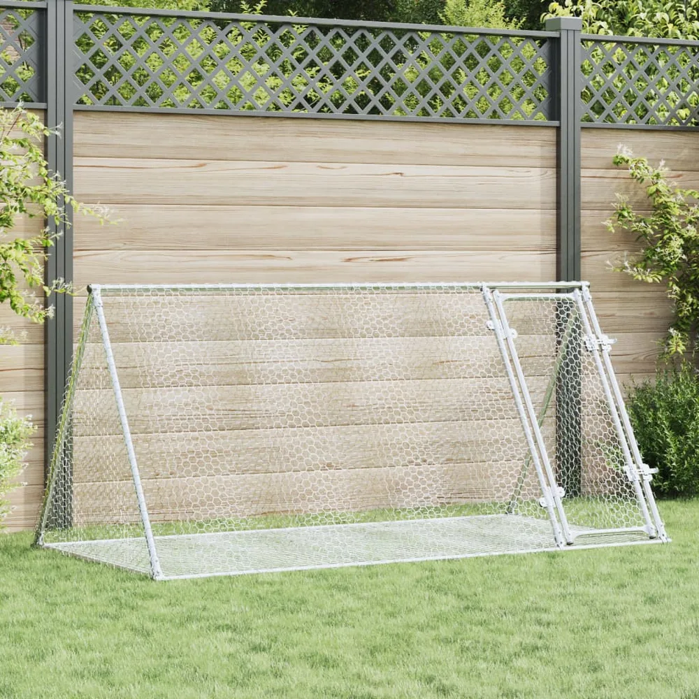Rabbit Hutch Silver 200x Galvanized Rabbit Hutch Silver - 200 X 105 X 91 Cm