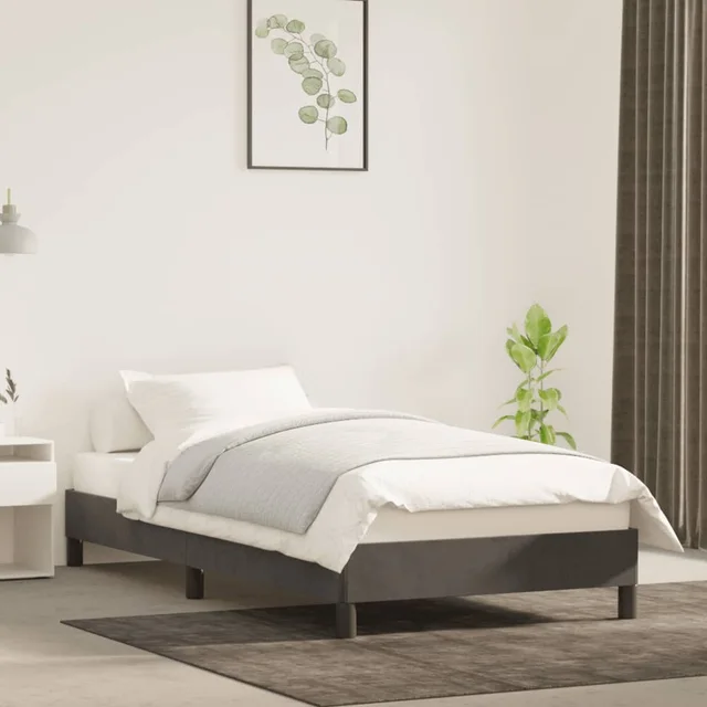 Bed Frame without Mattress Velvet Bed Frame without Dark Grey - Shop at LoveMi