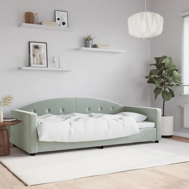 Velvet Daybed Light Grey - Shop at LoveMi