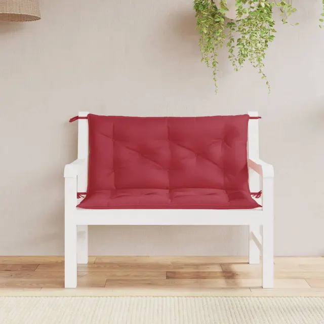 Garden Bench Cushions, ., Anthracite, Oxford Fabric Burgundy - Shop at LoveMi