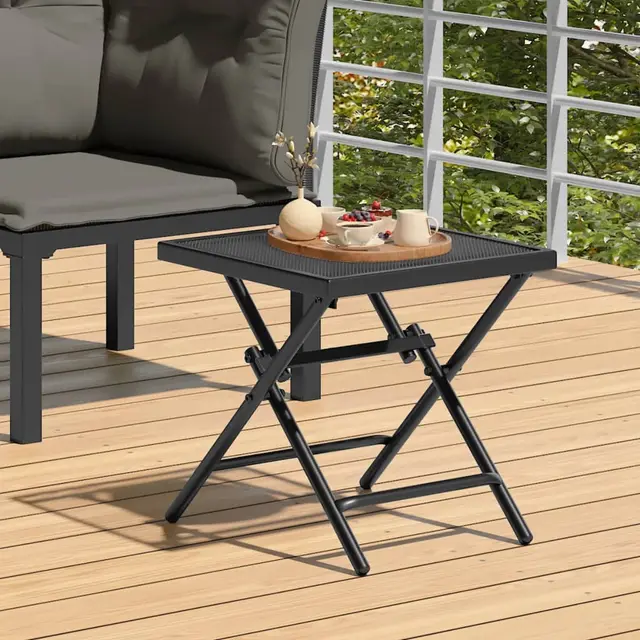 Folding Garden Table Anthracite 38x Steel Grid 38 X 38 X 38 Cm - Shop at LoveMi