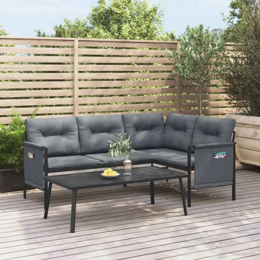 2-piece garden lounge set, anthracite - Table + Corner Section