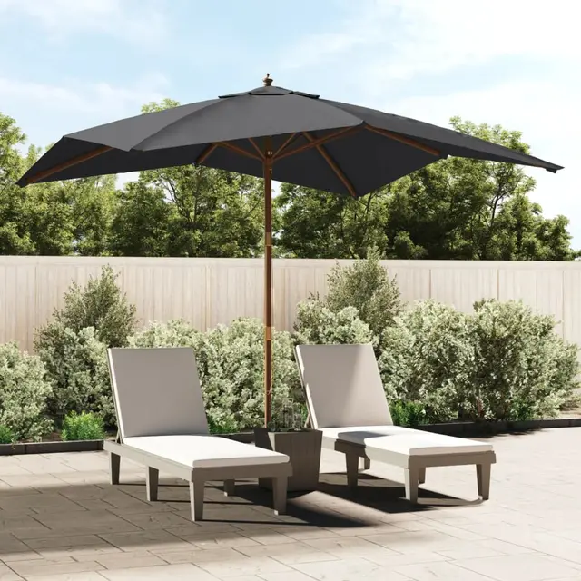 parasol with wooden pole, sand colored, 300x parasol Black - Shop at LoveMi