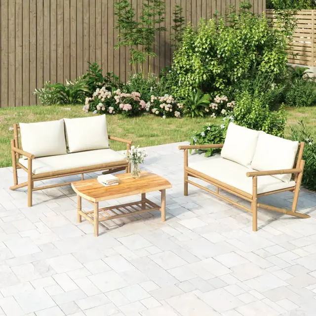 garden bench with cream white cushions, garden chairs 2 Cream - Shop at LoveMi