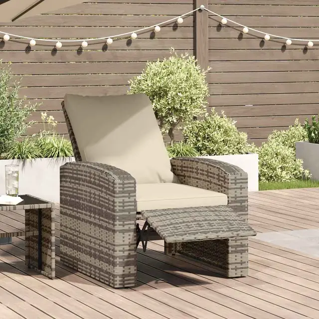 Adjustable Garden Chair with Cushion, Light Brown Poly Rattan Light Brown - Shop at LoveMi