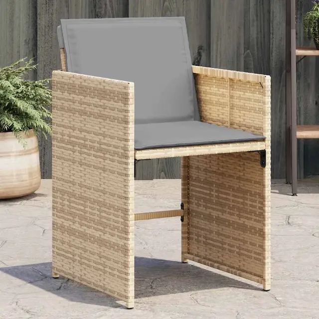 Garden Chairs with Cushions, , Beige Mix, Poly A Mix Of Beige - Shop at LoveMi