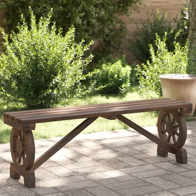 Garden Bench 115 cm Solid Fir Wood Dark Brown - Shop at LoveMi