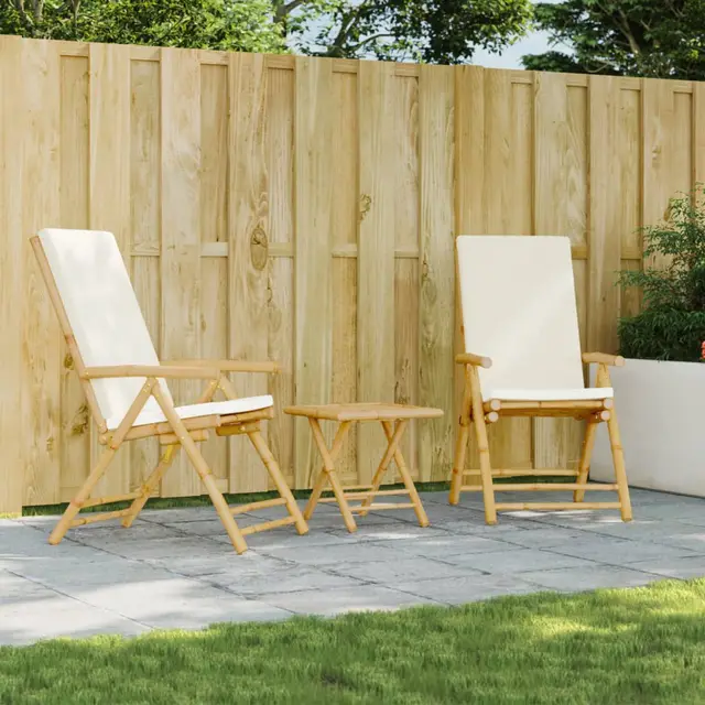 Folding Adjustable Garden Chairs, Set of 2 with Cushions White - Shop at LoveMi