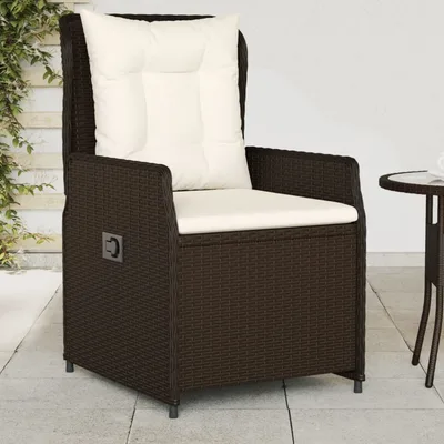 Garden Chairs, , Adjustable, Poly Rattan Brown - Shop at LoveMi