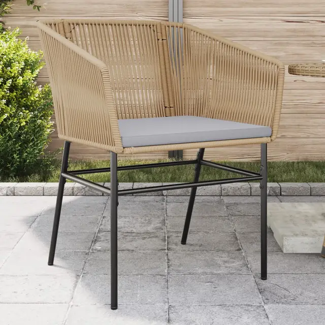 Garden Chairs . with Cushions Poly Rattan Brown - Shop at LoveMi