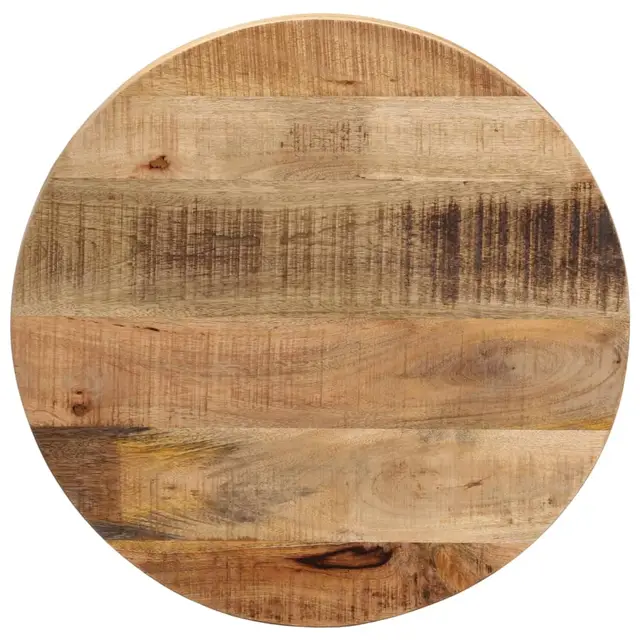 Tabletop Ø 40x1.5 cm Round Rough Solid Rough Mango Wood (Natural Finish) - Shop at LoveMi
