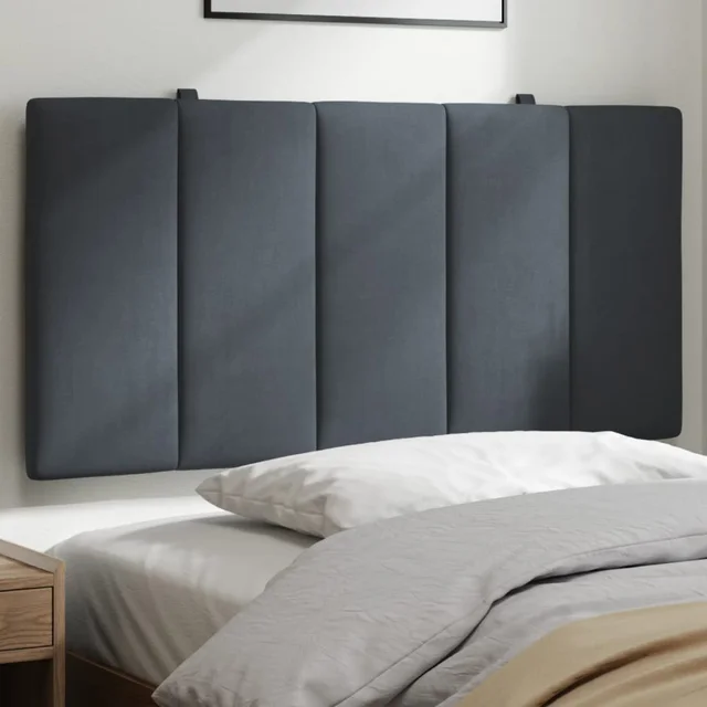 Headboard Cushion "Hanko" 100 cm Velvet Headboard Cushion Dark Grey - Shop at LoveMi