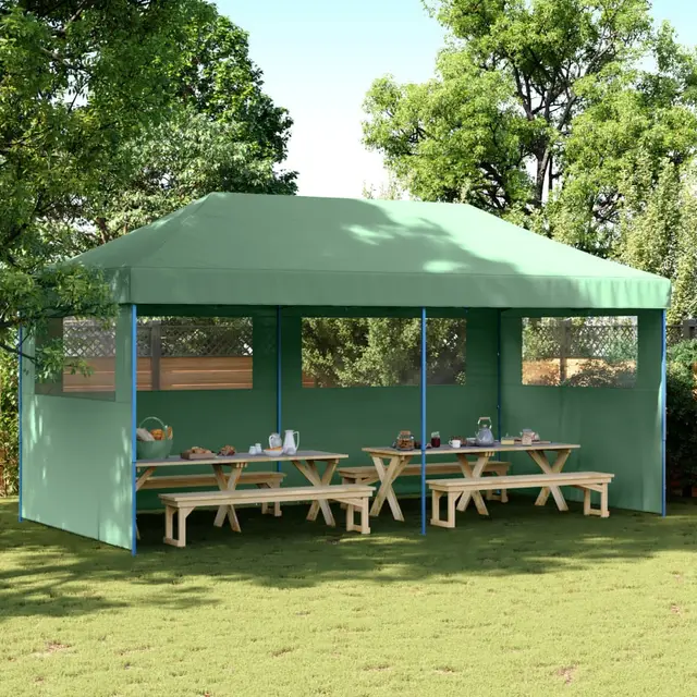 Foldable Pop Up Party Tent with 3 Side Panels Green - Shop at LoveMi