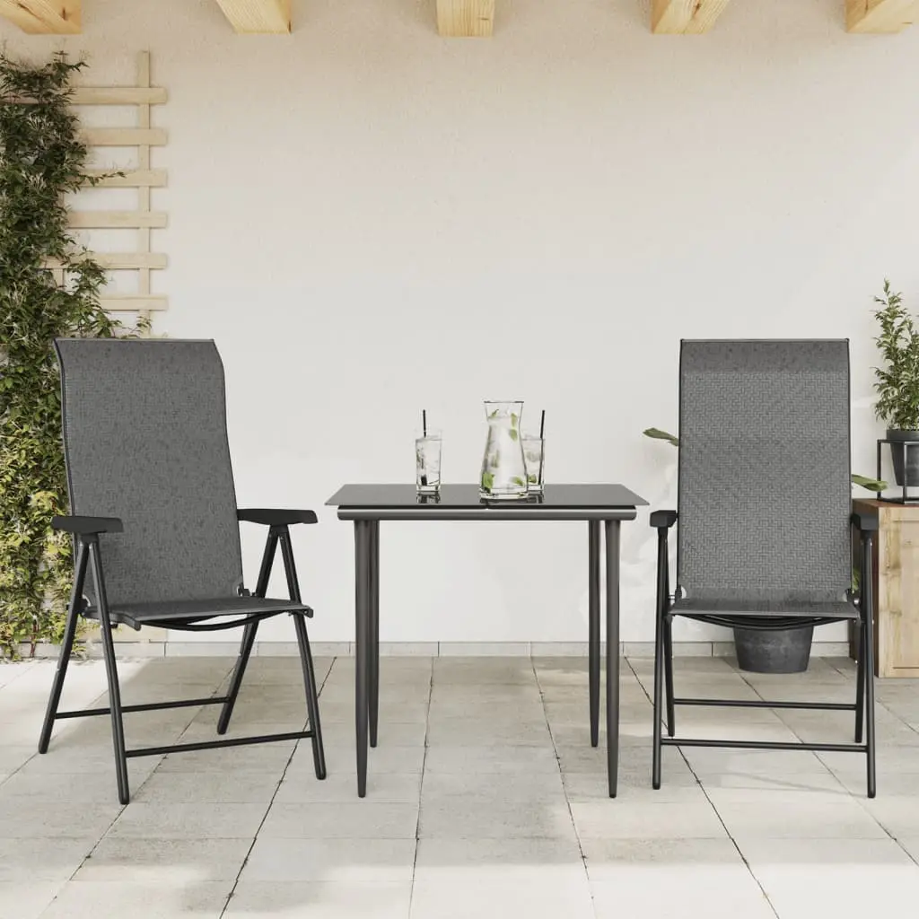Garden Chairs, , Foldable, Coffee Brown, Poly Rattan - Gray
