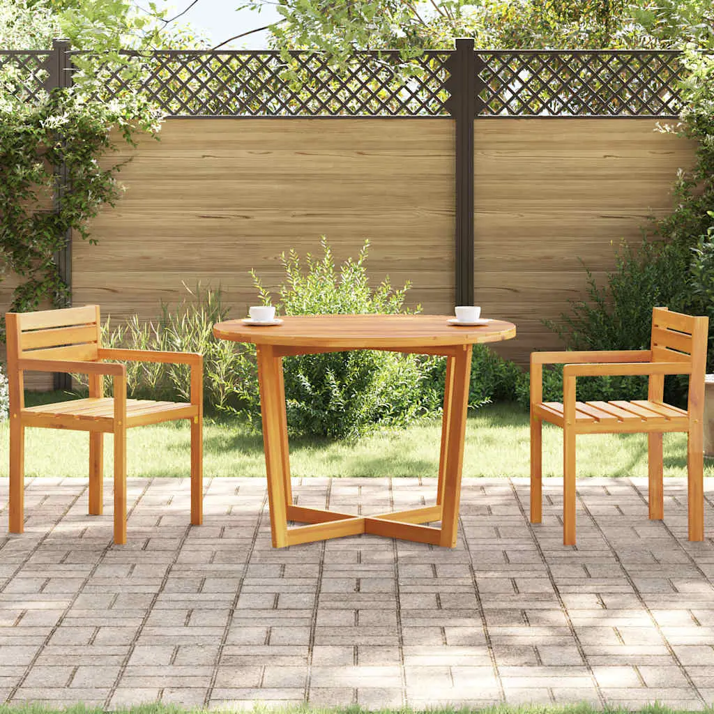 Garden Dining Table Round Ø Solid Acacia Wood Garden Dining Table - Around