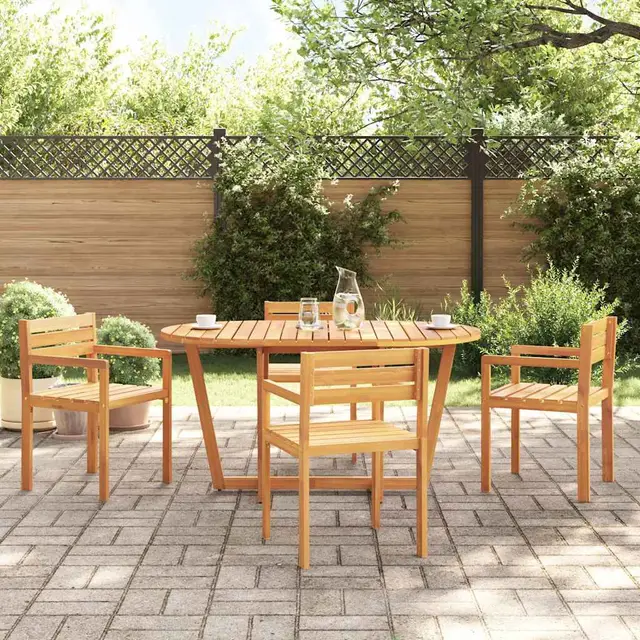 Garden Dining Table Round Ø Solid Acacia Wood Garden Dining Table Oval - Shop at LoveMi