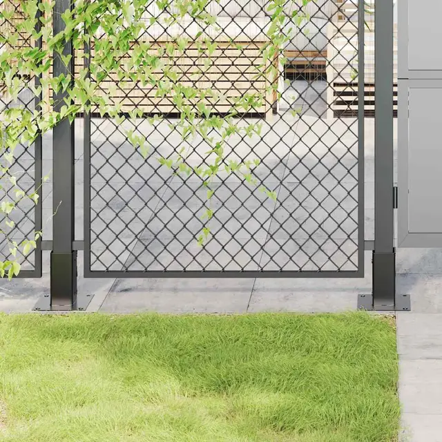 Square Post Anchors, , Silver, 71x71mm, Galvanized Anthracite - Shop at LoveMi