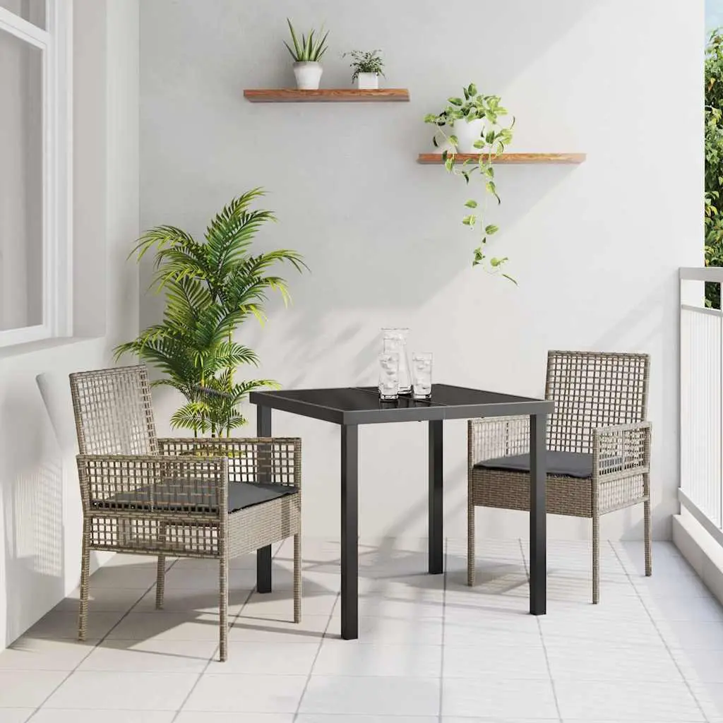 Garden Chair 53 x Poly Rattan - Grey And Dark Grey