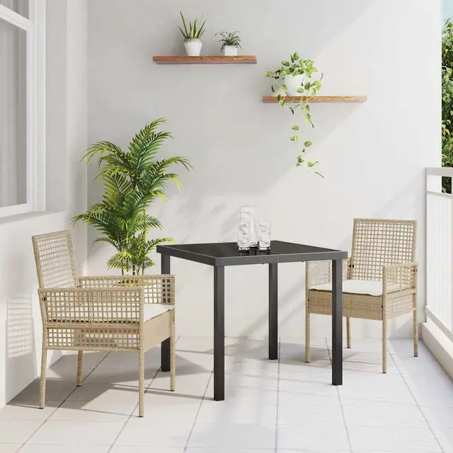 Garden Chair 53 x Poly Rattan Mixed Beige And Cream - Shop at LoveMi
