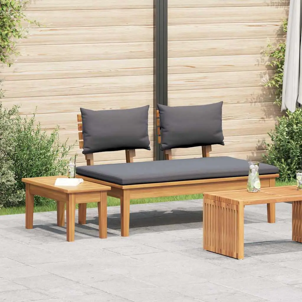 Garden Bench Solid Teak Wood Garden Bench - Dark Grey