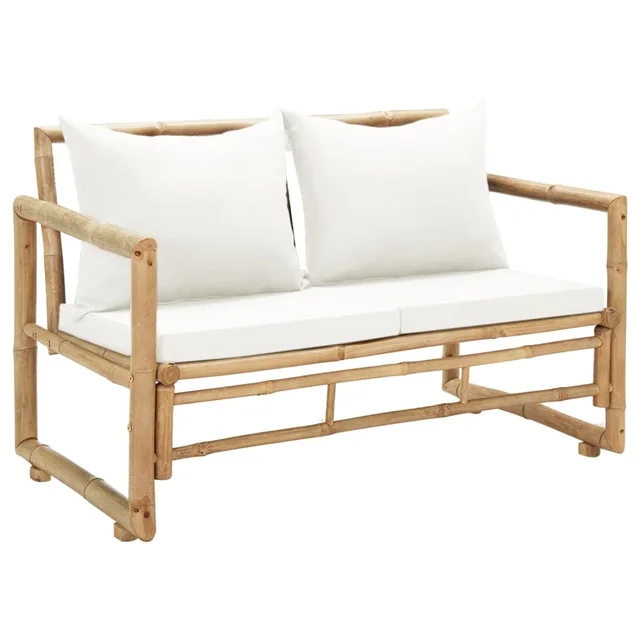 2 seater garden sofa with cushions Cream - Shop at LoveMi