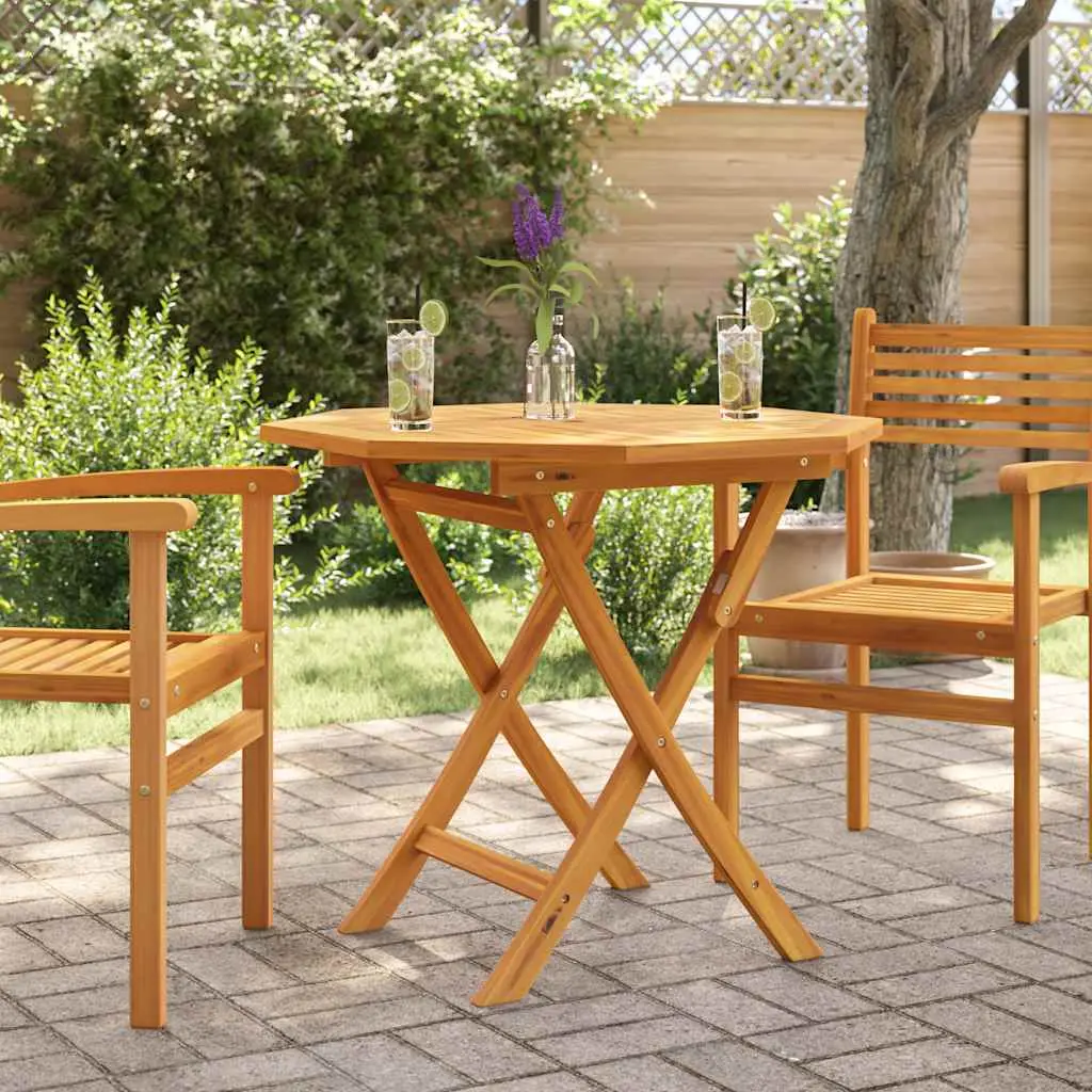 Folding Garden Table Solid Teak Wood Folding Garden Table - Octagonal
