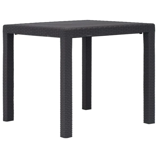 Garden Table Anthracite 79x Rattan Look Garden Table 79x Brown - Shop at LoveMi