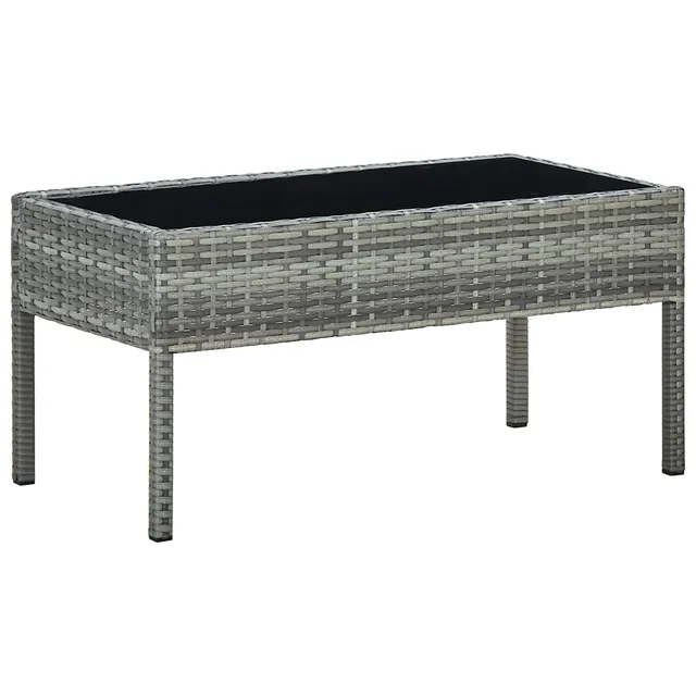 Garden Table 75x Poly Rattan Garden Table 75x Gray - Shop at LoveMi
