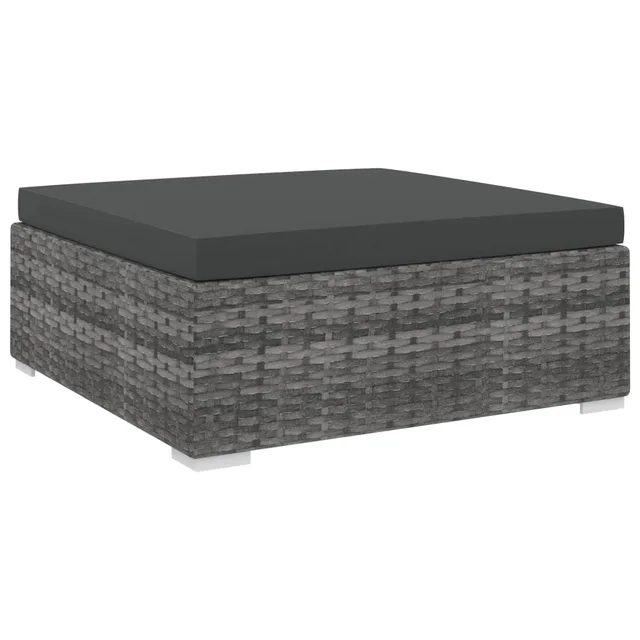 Modular Footstool . + Cushions Poly Rattan Gray - Shop at LoveMi