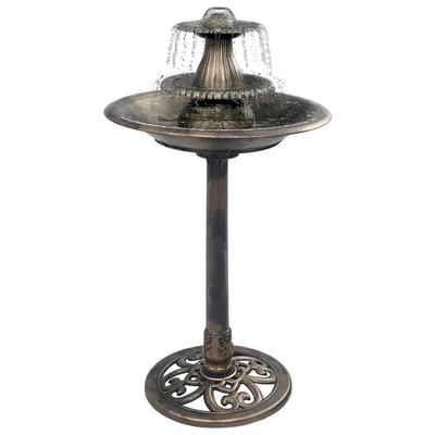 Bird Bath with Fountain, Bronze, 50×91 cm Bronzetocolored - Shop at LoveMi