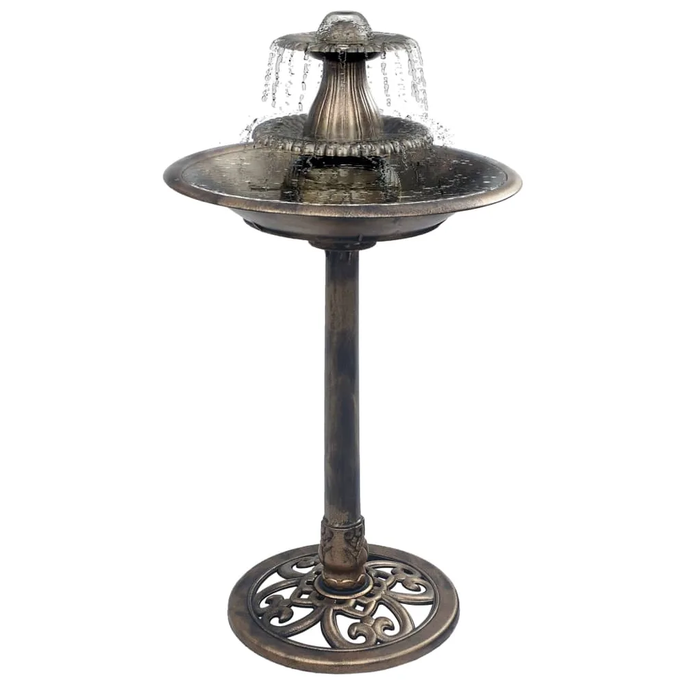 Bird Bath with Fountain, Bronze, 50×91 cm Bronzetocolored - Shop at LoveMi