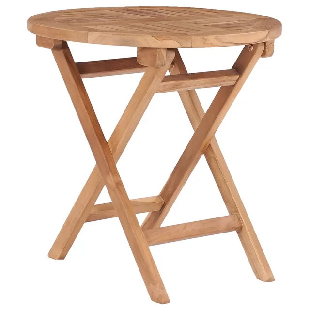 Folding Garden Table 45 cm Solid Teak Wood Around - Shop at LoveMi