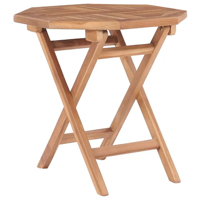 Folding Garden Table 45 cm Solid Teak Wood Octagonal - Shop at LoveMi
