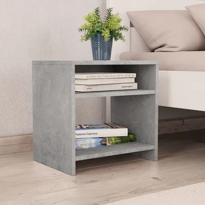 bedside table 40x wood material bedside tables Concrete Grey - Shop at LoveMi