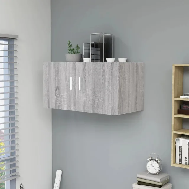 wall cabinet 80 x wood based material wall cabinet Sonoma oak Sonoma Grey - Shop at LoveMi