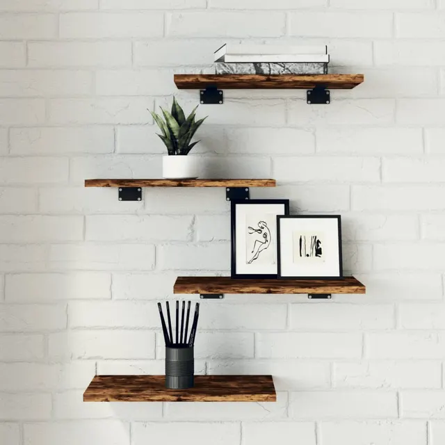 Bookshelf Boards, ., 40x10x1.5 cm, Wood based material Smoked Oak - Shop at LoveMi