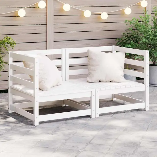 Garden Corner Sofas, , Solid Pine Wood White - Shop at LoveMi