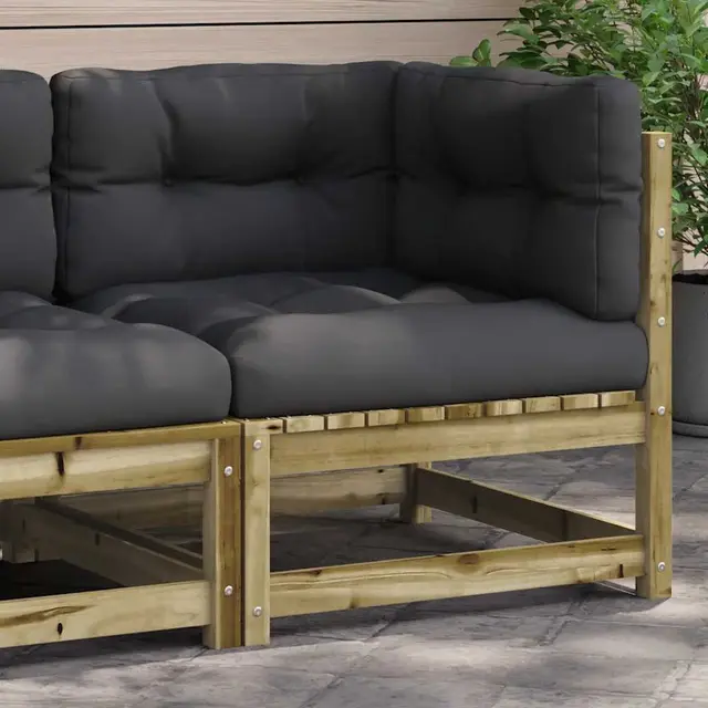 Garden Sofa 2 Seater with Cushions Solid Pine Wood Naturally Impregnated - Shop at LoveMi