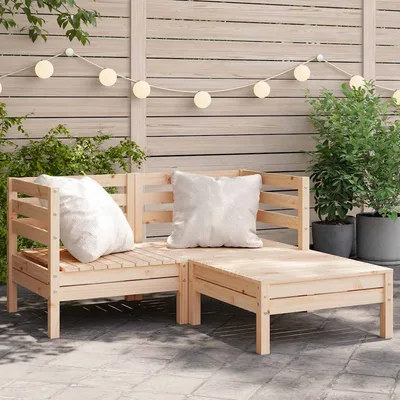 Garden Center Sofa Solid Pine Wood Garden Sofa without Armrests Natural Pine - Shop at LoveMi