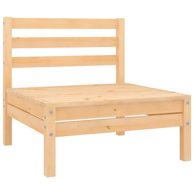 Garden Center Sofa Solid Pine Wood Garden Sofa without Armrests Nature - Shop at LoveMi