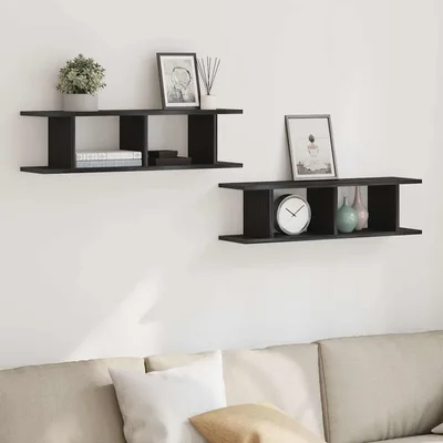 wall shelves, , 75x wood based material Black Oak - Shop at LoveMi