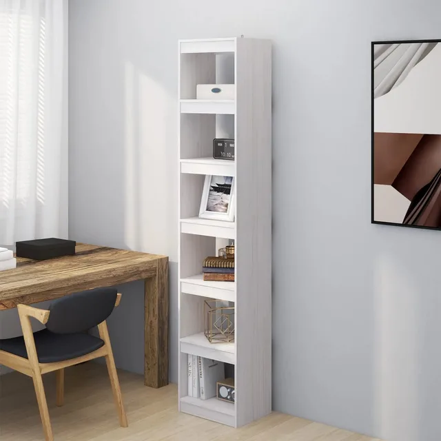 Bookshelf/Room Divider 40x30x103.5 cm Solid Pine Wood Bookshelf/Room Divider White - Shop at LoveMi