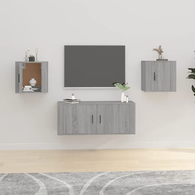 TV wall unit Sonoma oak 80x34, TV wall unit 40x34 Sonoma Grey - Shop at LoveMi