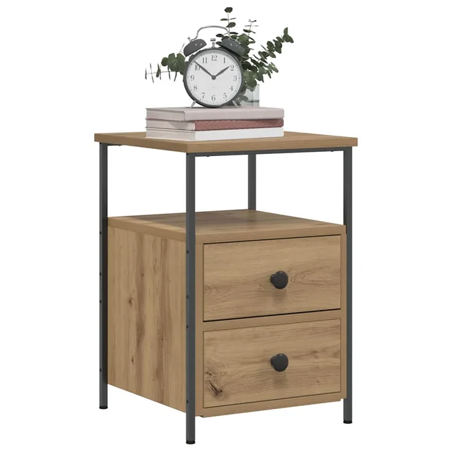 bedside table 34x35, wood based material bedside table Sonoma oak 34x35 Oak, Handcrafted - Shop at LoveMi