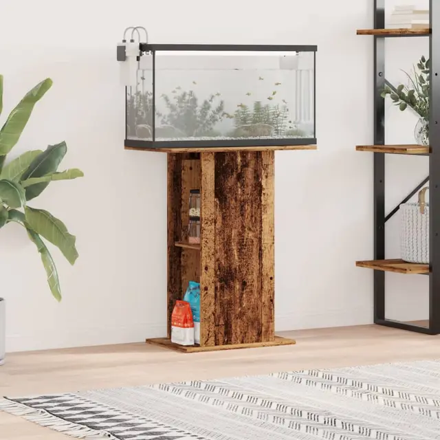 Aquarium Stand 60.5x36x72.5 cm, Wood based material Old Wood - Shop at LoveMi
