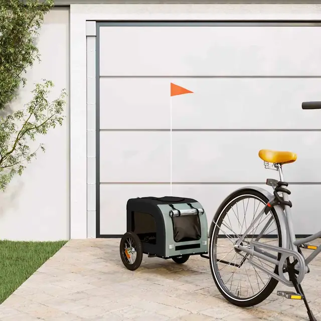 bicycle trailer for dogs, made of Oxford fabric and iron Gray - Shop at LoveMi