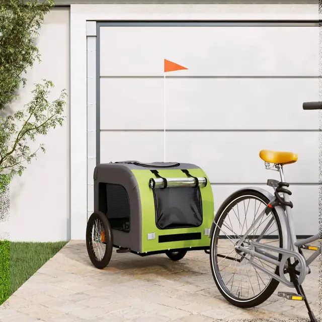 bicycle trailer for dogs, made of Oxford fabric and iron Green - Shop at LoveMi