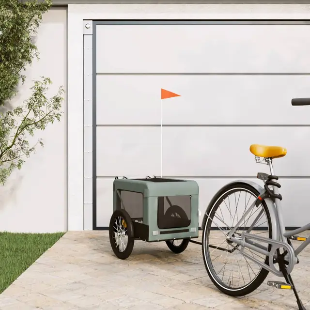 Bicycle Trailer for Dogs, Oxford Fabric & Iron Gray - Shop at LoveMi