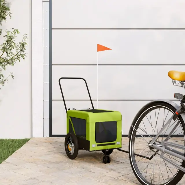 Bicycle Trailer for Dogs, Oxford Fabric & Iron Green - Shop at LoveMi