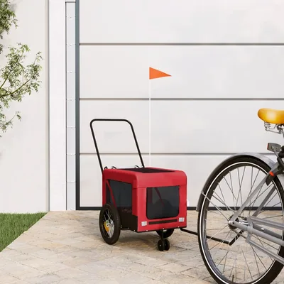 Bicycle Trailer for Dogs, Oxford Fabric & Iron Red - Shop at LoveMi